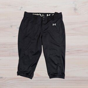 Under Armour Softball Pants Womens Baseball Heat Gear Cropped - Size L
